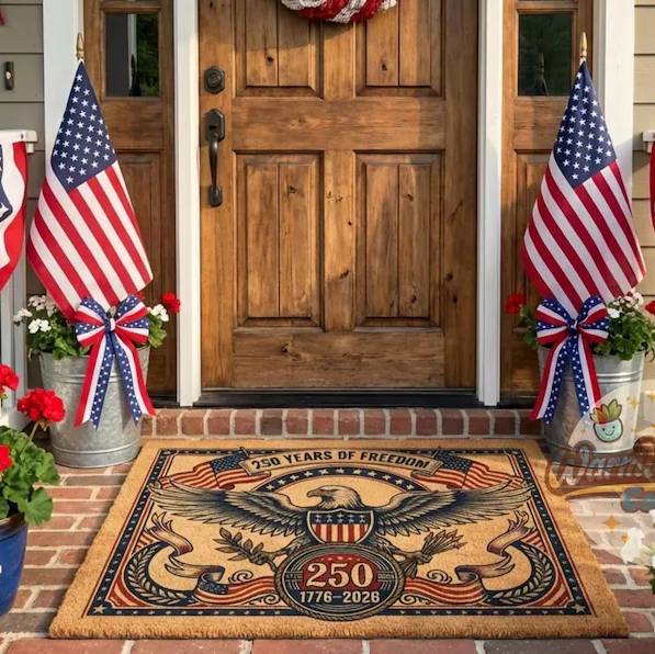 Personalized 250 Years Freedom Coir Doormat for Patriotic Home Decor HN590 - Coir Doormat fix GradoCreations