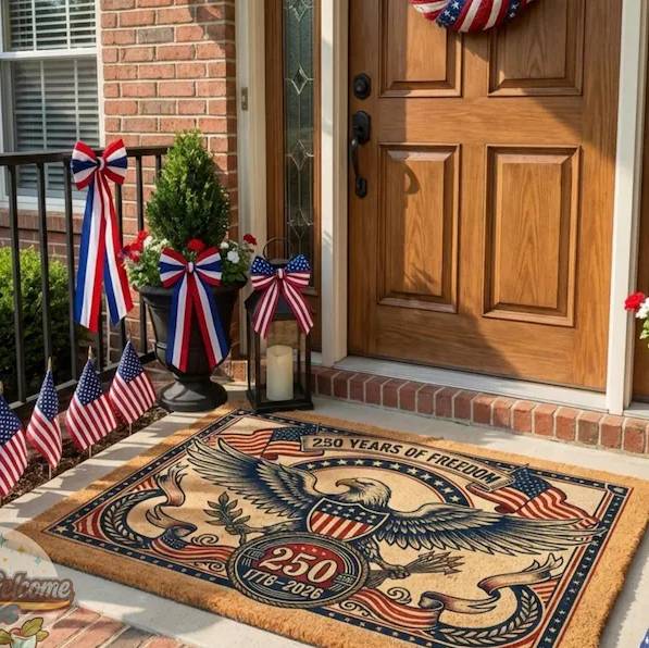 Personalized 250 Years Freedom Coir Doormat for Patriotic Home Decor HN590 - Coir Doormat fix GradoCreations