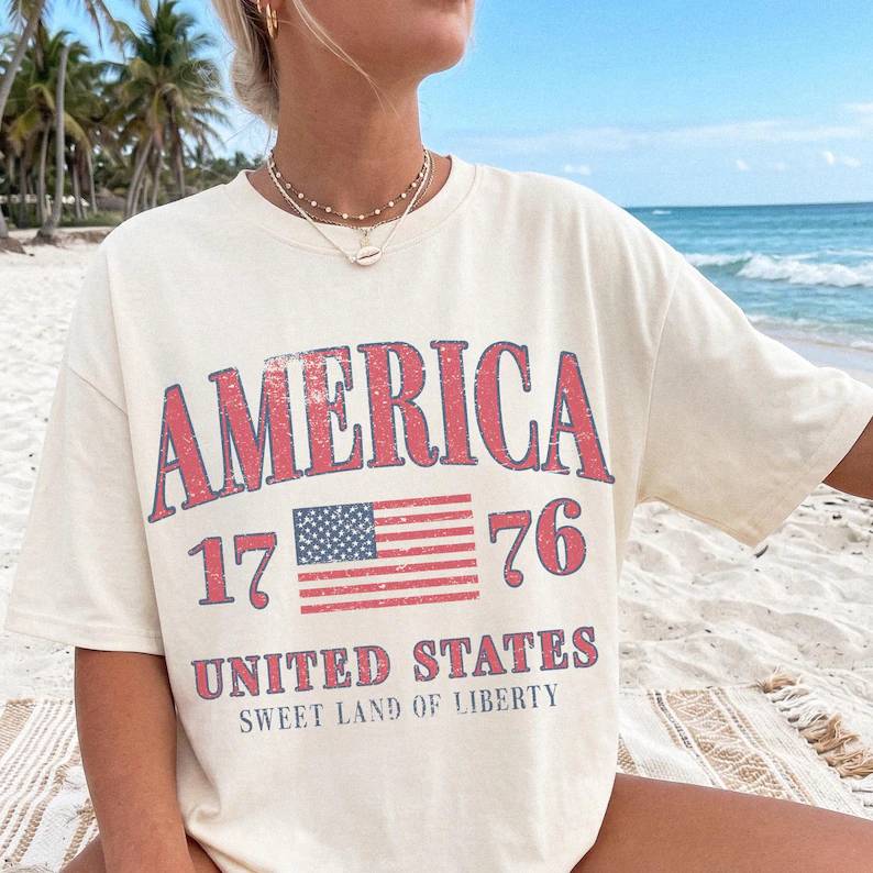 Personalized 4th of July Comfort Shirt Patriotic Gift Idea Comfort Shirt FIX GradoCreations