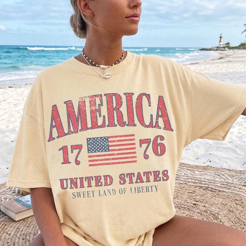 Personalized 4th of July Comfort Shirt Patriotic Gift Idea Comfort Shirt FIX GradoCreations
