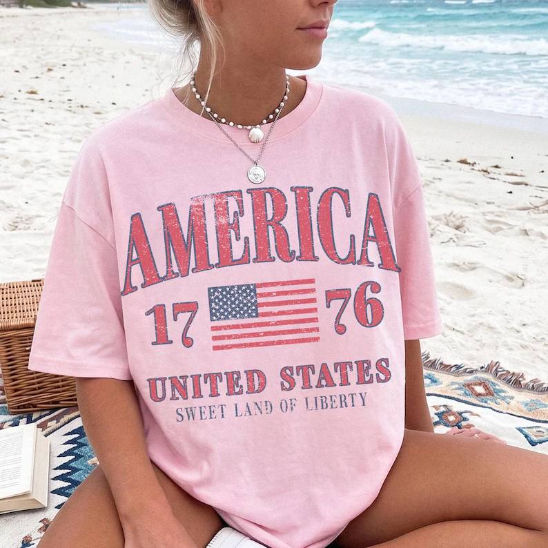 Personalized 4th of July Comfort Shirt Patriotic Gift Idea Comfort Shirt FIX GradoCreations