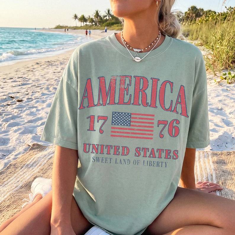 Personalized 4th of July Comfort Shirt Patriotic Gift Idea Comfort Shirt FIX GradoCreations