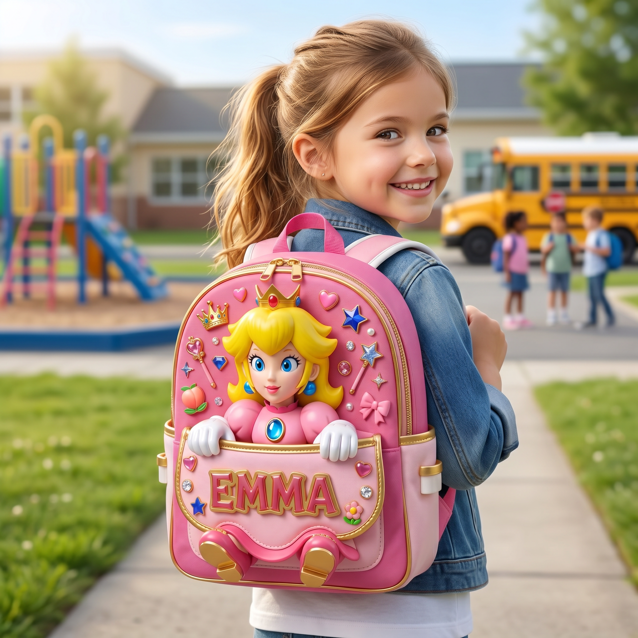 Personalized Mario Backpack School Set Gift for Kids