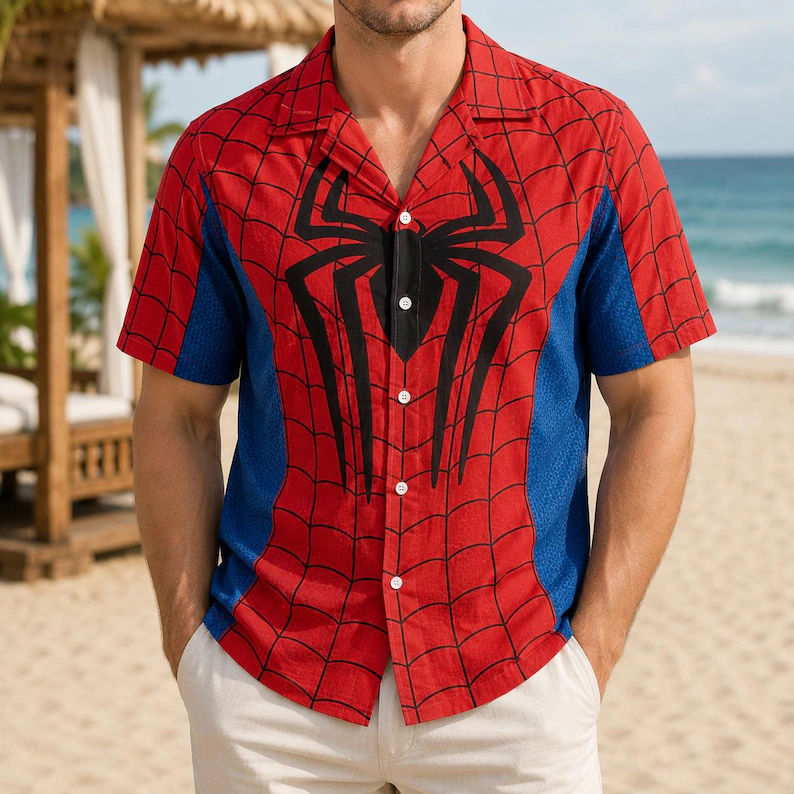Personalized Superhero Hawaiian Shirt Costume for Him Hawaiian Shirt GradoCreations