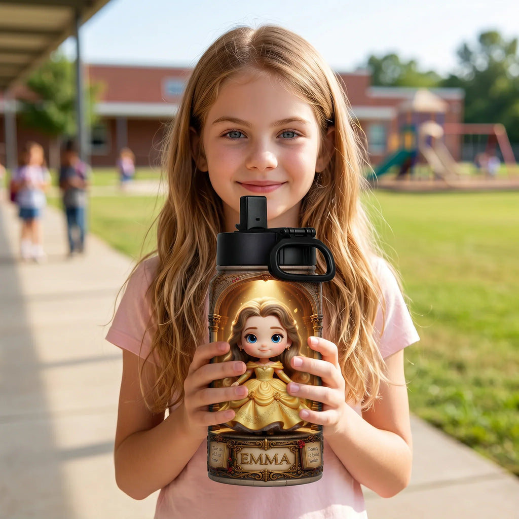 Personalized Princess Avatar Backpack Set for Girls - Custom Name, Lunch Bag & Water Bottle School Bag+ GradoCreations