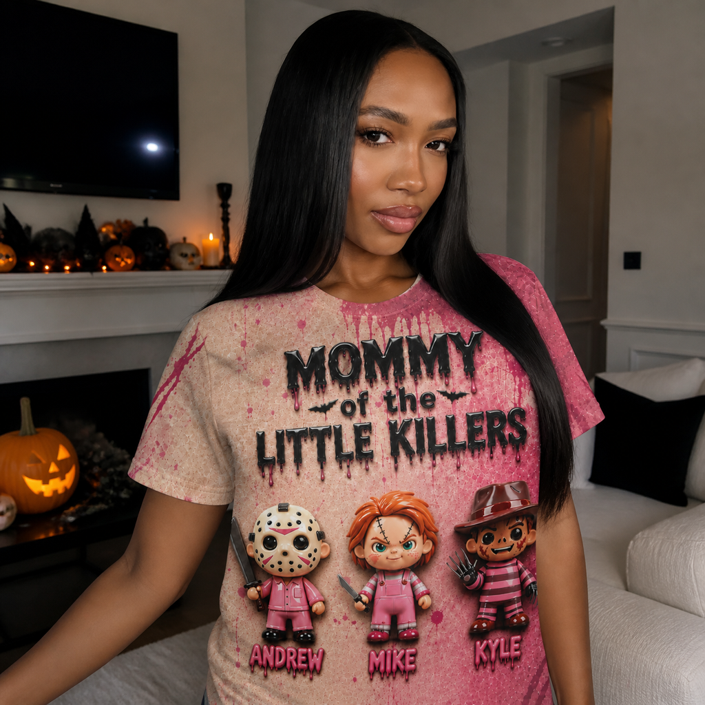 Personalized Horror Mommy T-Shirt for Halloween Gift AOP Tshirt GradoCreations