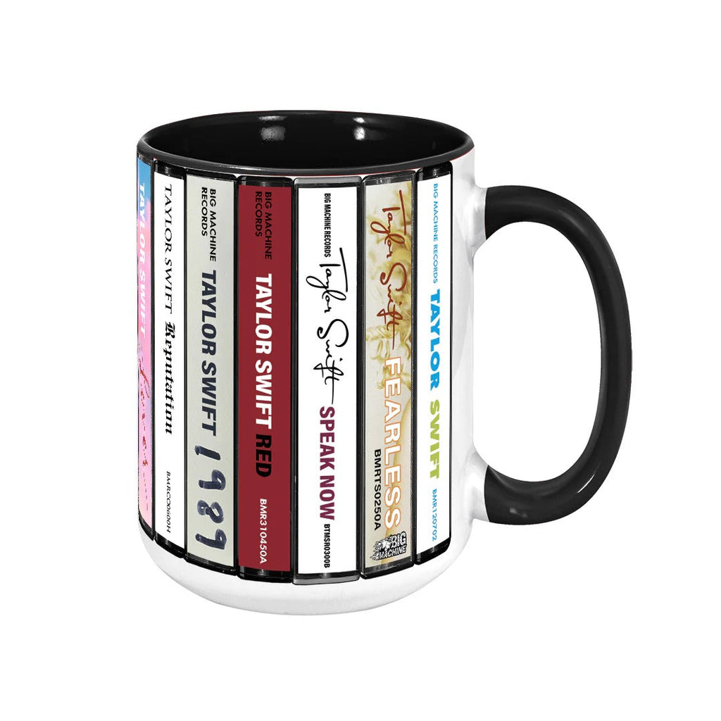 Retro Taylor Swift Albums Cassette Accent Mug Gift for Music Lovers GradoCreations