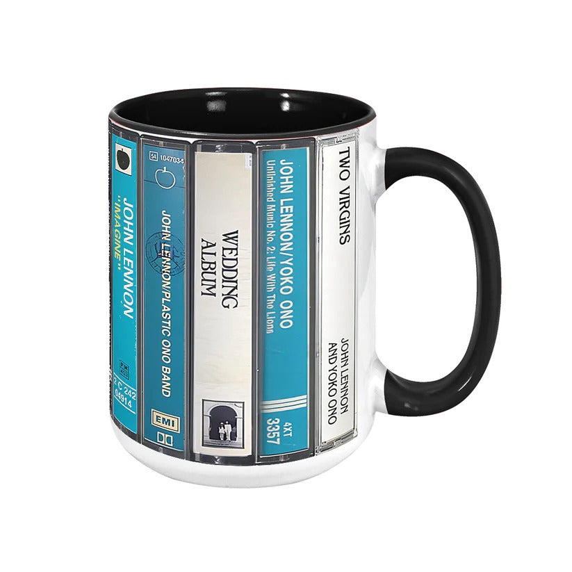 Retro John Lennon Music Cassette Accent Mug Gift for Music Lovers GradoCreations