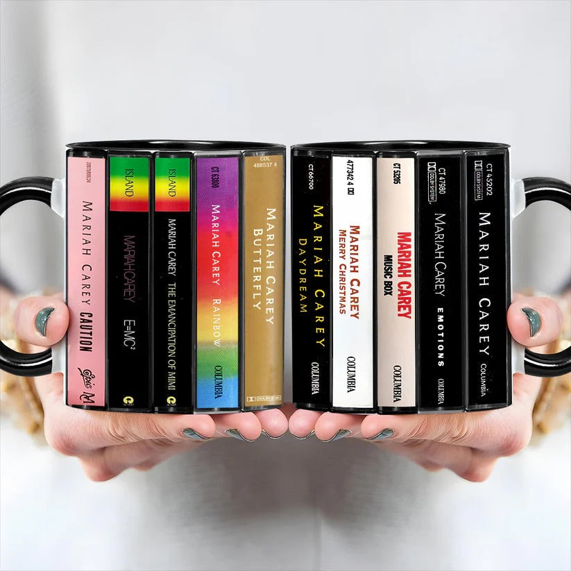 Mariah Carey Cassette Accent Mug Retro Ceramic Drinkware Gift GradoCreations