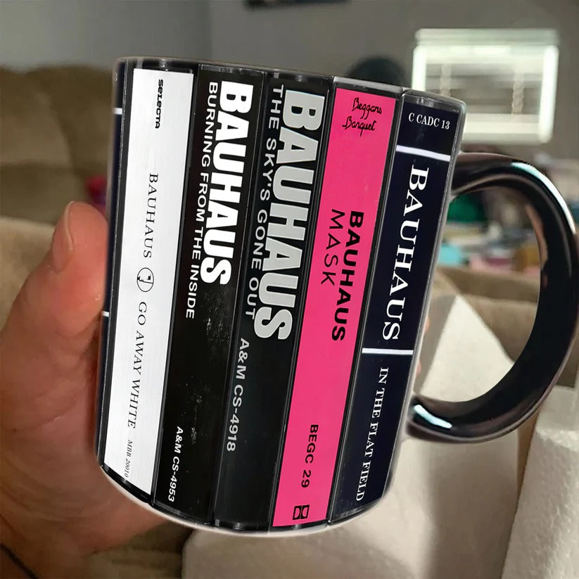 Bauhaus Cassette Accent Mug Ceramic Retro Drinkware Gift GradoCreations