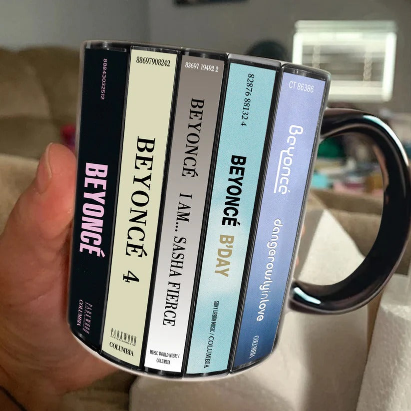Beyoncé Albums Cassette Collection Ceramic Accent Mug Gift GradoCreations