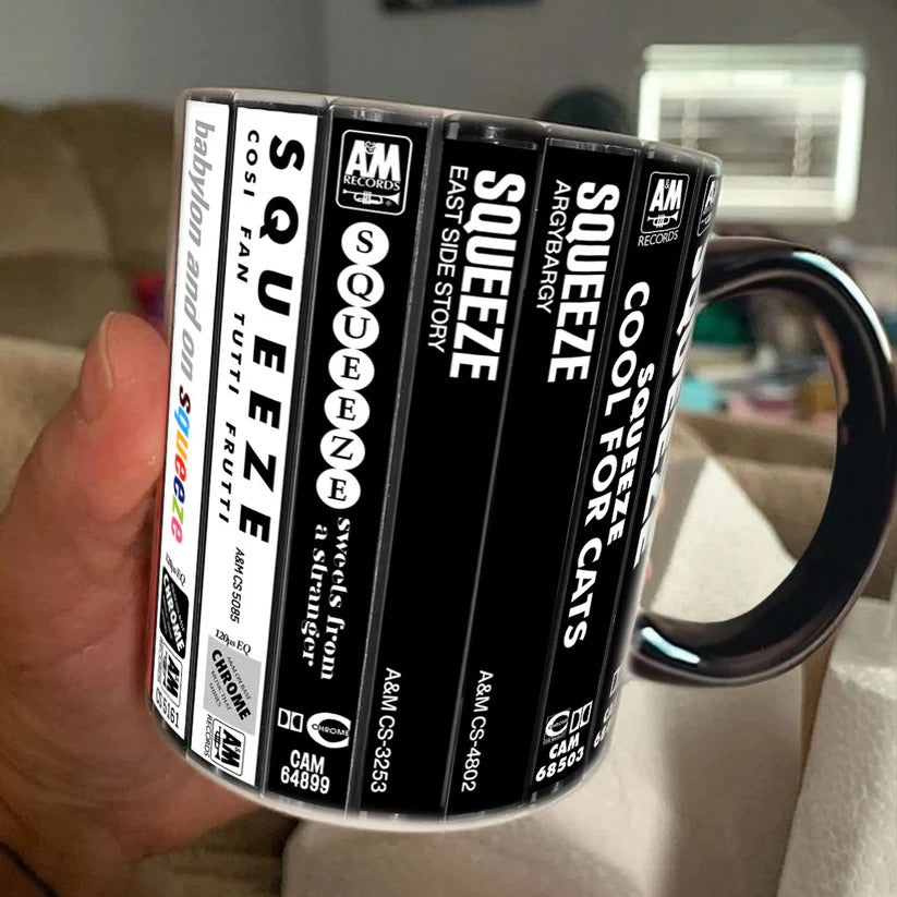 Retro Squeeze Albums Cassette Accent Mug Ceramic Gift GradoCreations