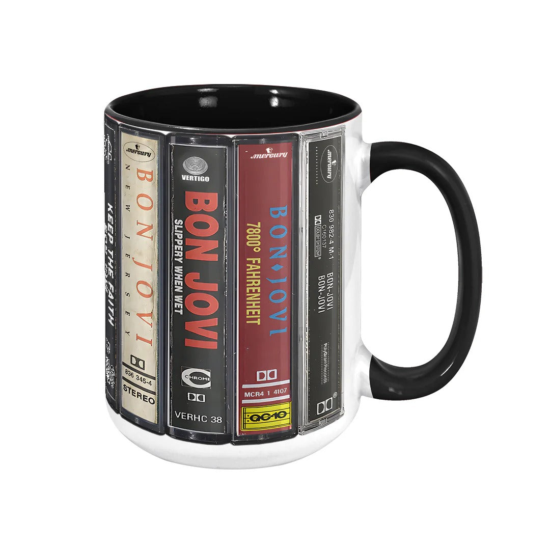 Bon Jovi Cassette Collection Accent Mug Ceramic Retro Gift GradoCreations