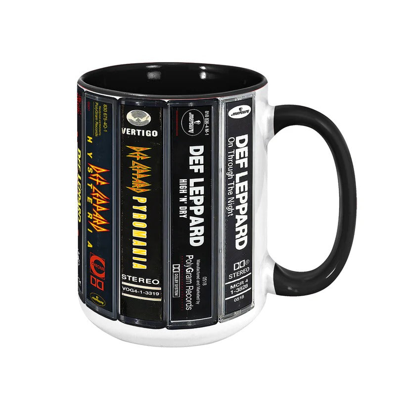 Def Leppard Cassette Accent Mug Retro Ceramic Gift for Music Lovers GradoCreations