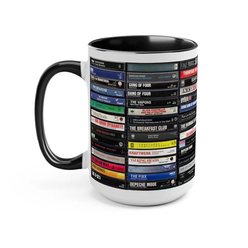 Classic Music Accent Mug with Cassette Design for Music Lovers GradoCreations