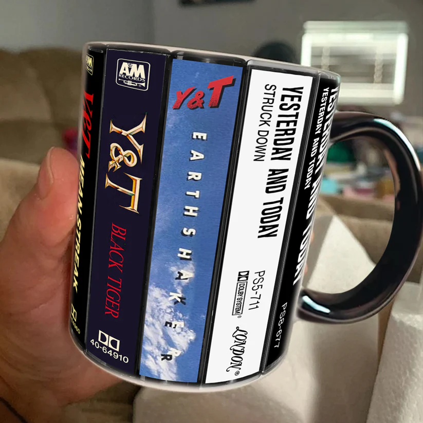Y&T Cassette Design Accent Mug Retro Music Gift GradoCreations