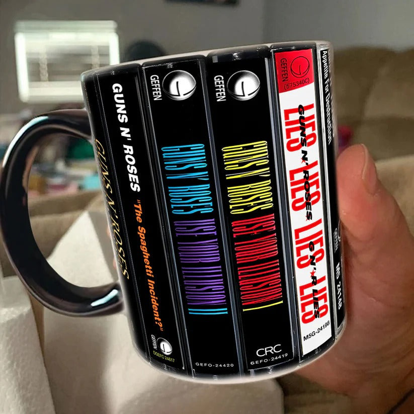 Guns N Roses Cassette Collection Ceramic Accent Mug Gift GradoCreations
