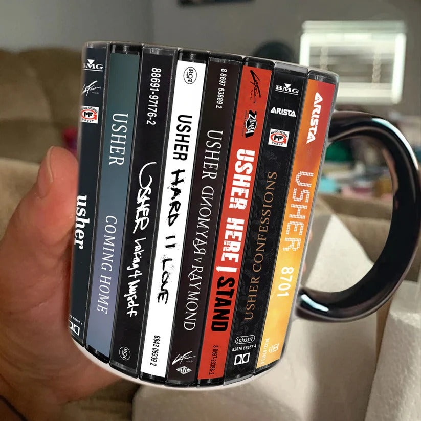 Retro Usher Albums Accent Mug Ceramic Drinkware Gift GradoCreations
