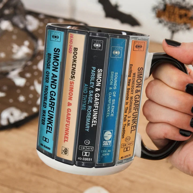 Simon & Garfunkel Retro Cassette Accent Mug Gift for Music Lovers GradoCreations