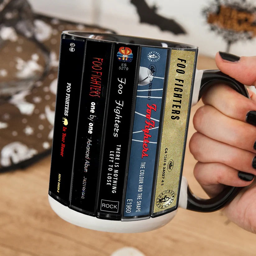 Retro Foo Fighters Cassette Collection Accent Mug | Unique Gift GradoCreations