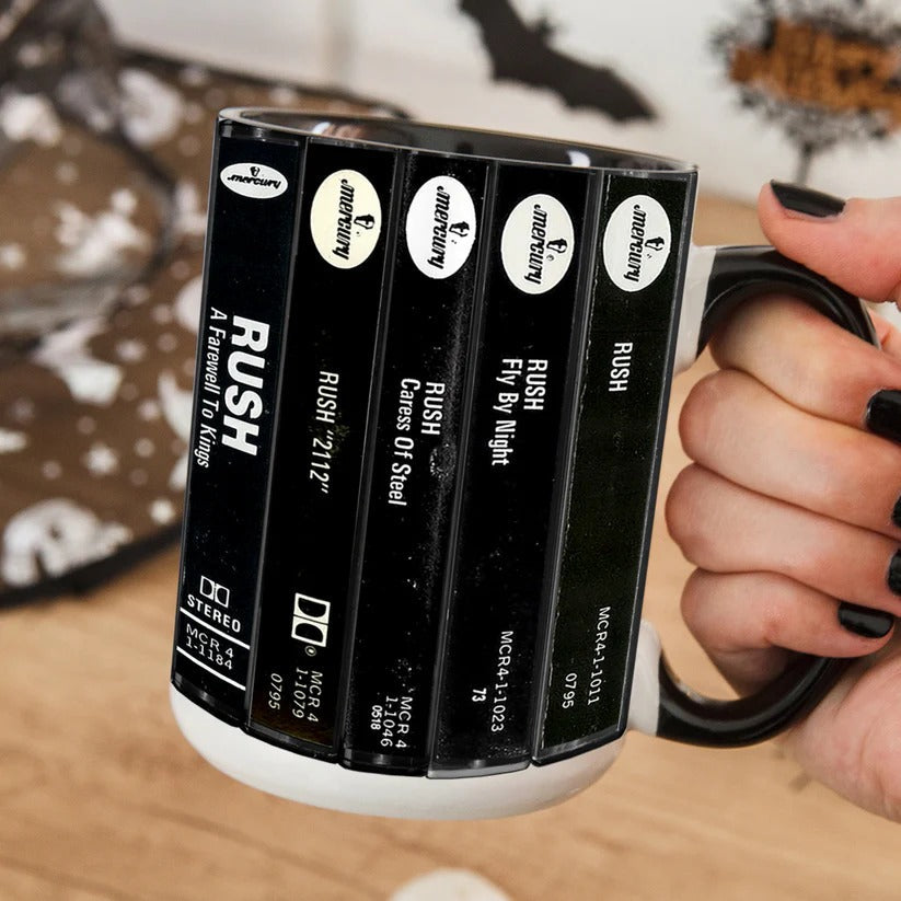 Retro Rush Albums Cassette Accent Mug Gift for Music Lovers GradoCreations