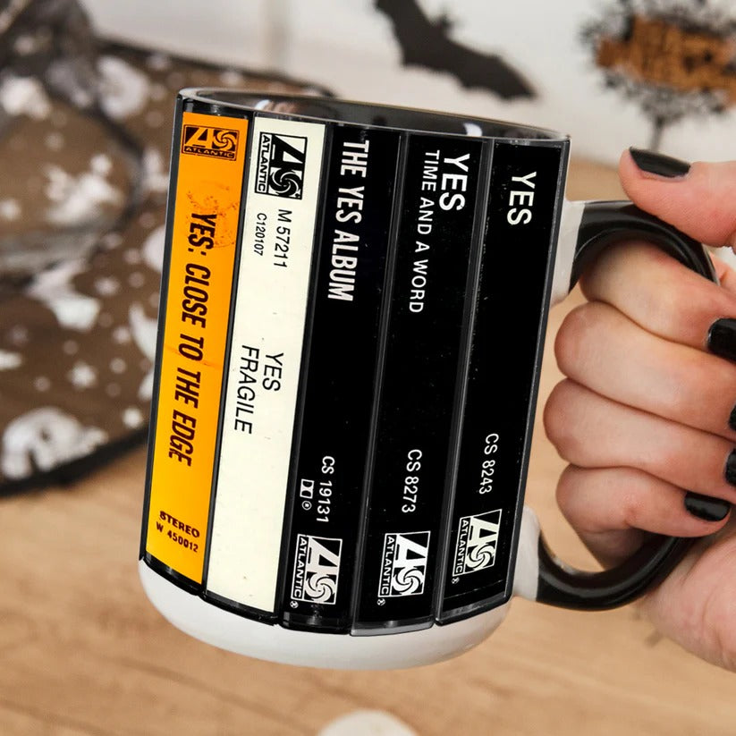 YES Albums Retro Cassette Accent Mug Ceramic Gift for Music Lovers GradoCreations