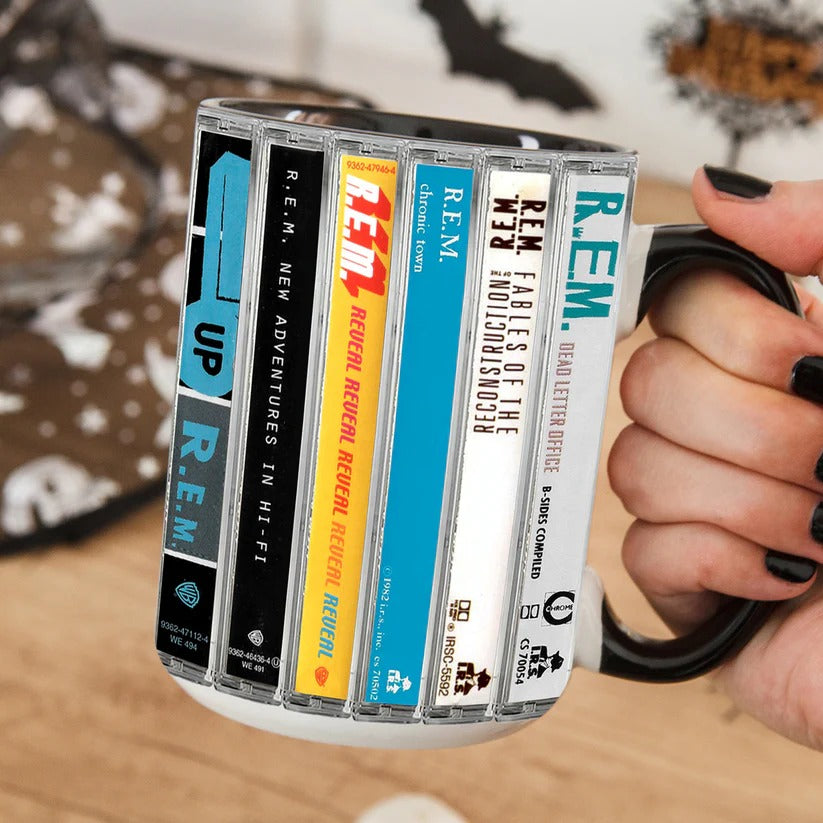 R.E.M Albums Cassette Retro Accent Mug | Ceramic Drinkware Gift GradoCreations