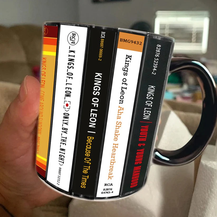 Kings Of Leon Cassette Collection Ceramic Accent Mug Gift for Music Lovers GradoCreations