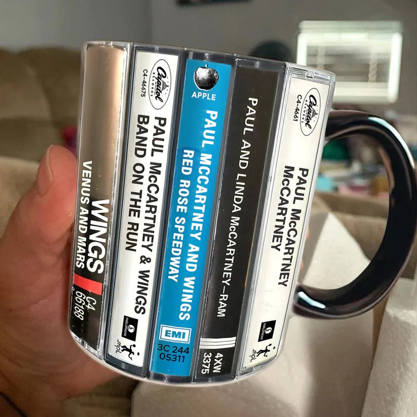 Retro Paul McCartney Cassette Accent Mug | Ceramic Drinkware GradoCreations