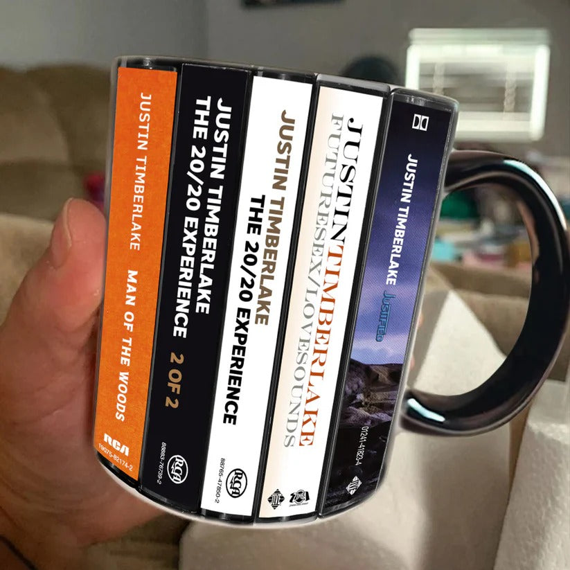 Retro Justin Timberlake Albums Accent Mug for Music Lovers GradoCreations