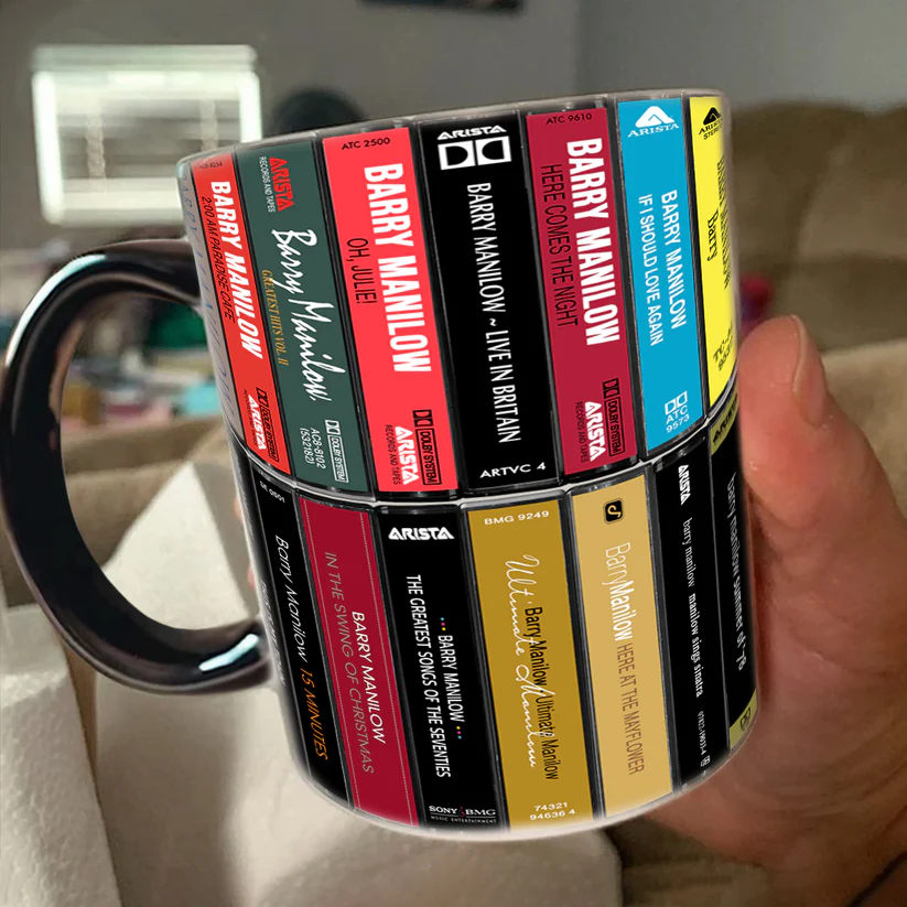 Retro Barry Manilow Cassette Accent Mug Ceramic Drinkware GradoCreations