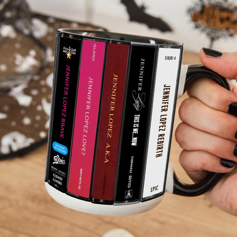 Jennifer Lopez Cassette Style Accent Mug Unique Gift GradoCreations