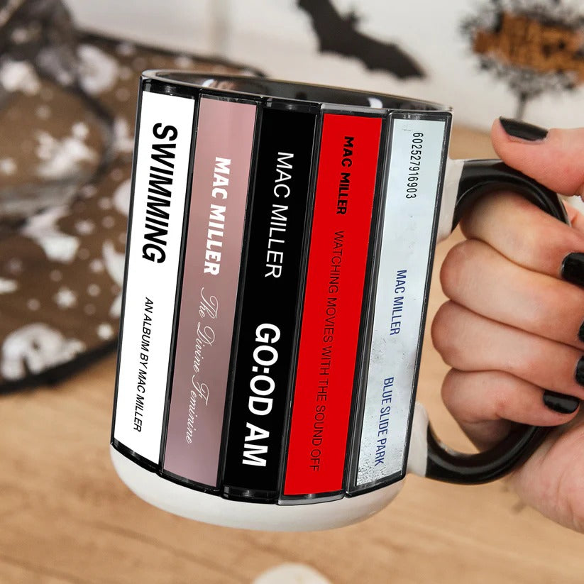 Mac Miller Cassette Collection Ceramic Accent Mug Gift for Music Lovers GradoCreations