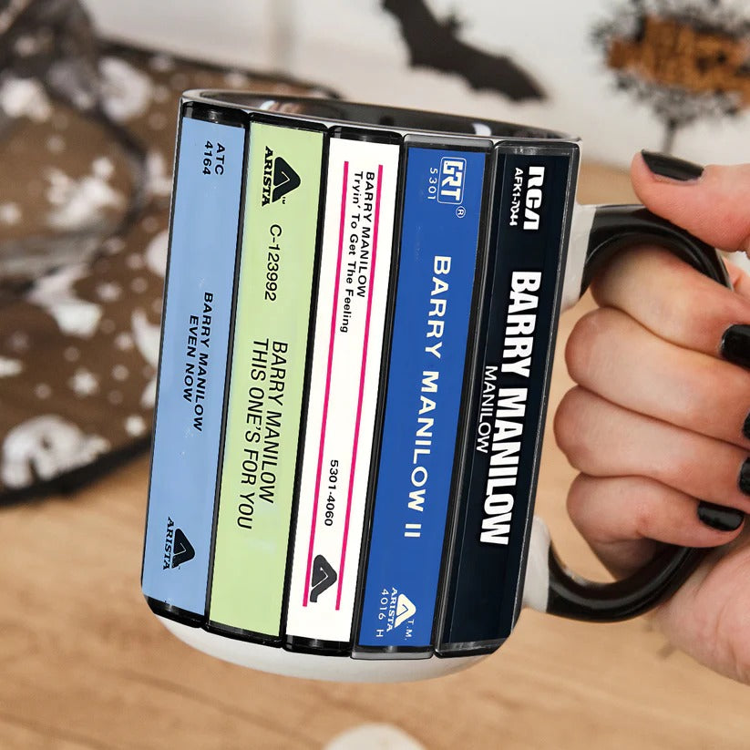 Retro Barry Manilow Album Cassette Accent Mug Gift for Music Lovers GradoCreations