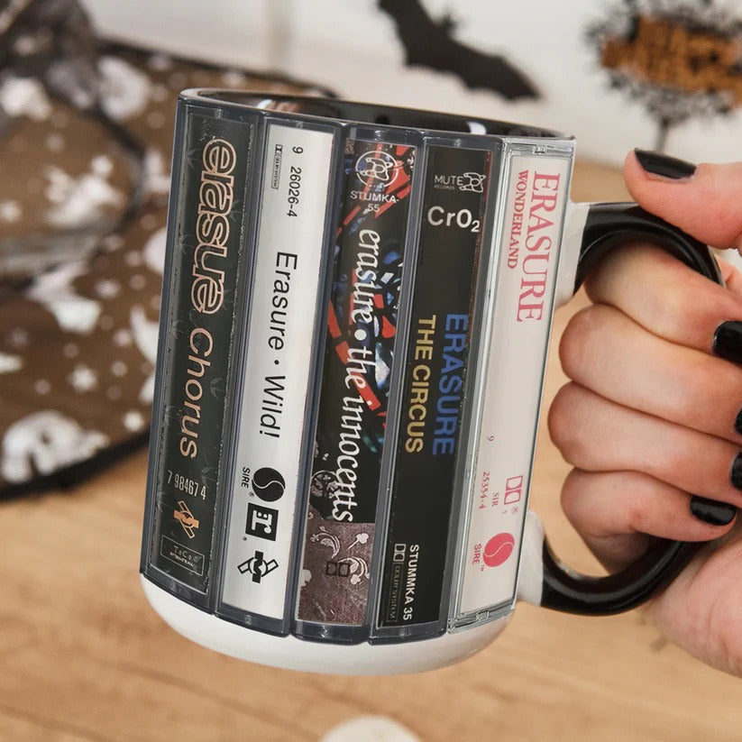 Retro Erasure Albums Cassette Accent Mug Ceramic Drinkware Gift GradoCreations