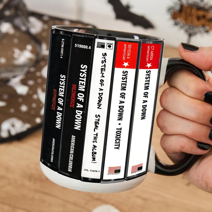 System Of A Down Cassette Collection Ceramic Accent Mug GradoCreations