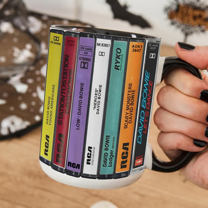 Retro Ceramic Accent Mug with David Bowie Album Design | Gifts for Music Lovers GradoCreations