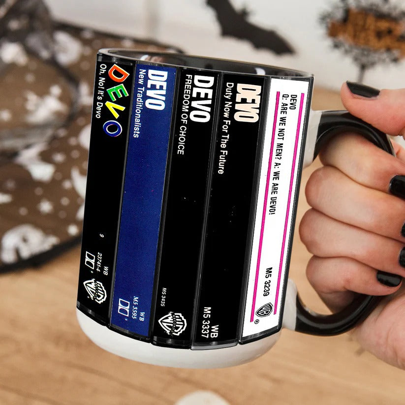 Retro Devo Albums Cassette Accent Mug for Music Lovers GradoCreations