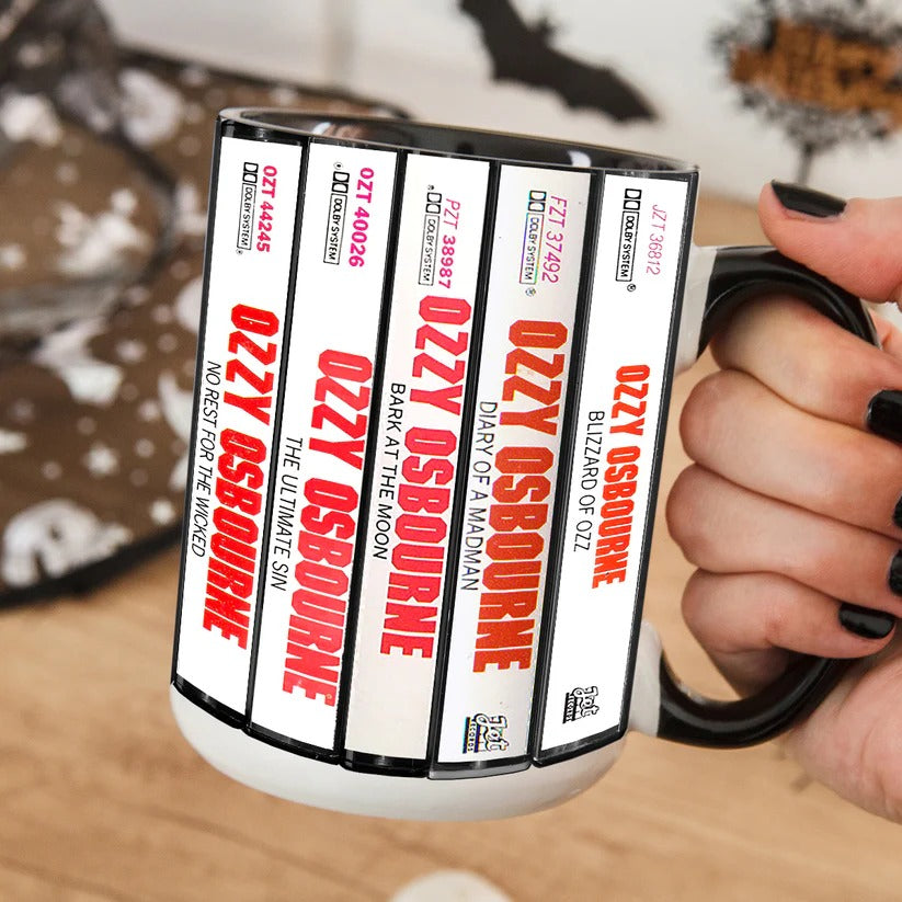 Ozzy Osbourne Cassette Album Retro Accent Mug Gift for Music Lovers GradoCreations