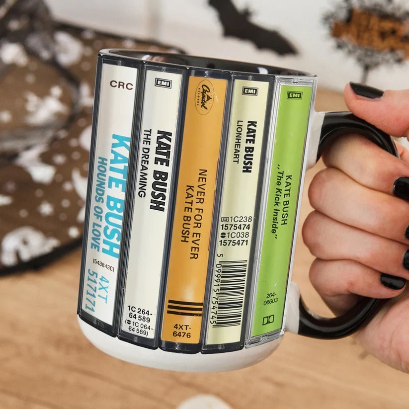 Retro Kate Bush Albums Cassette Accent Mug - Ceramic Gift GradoCreations