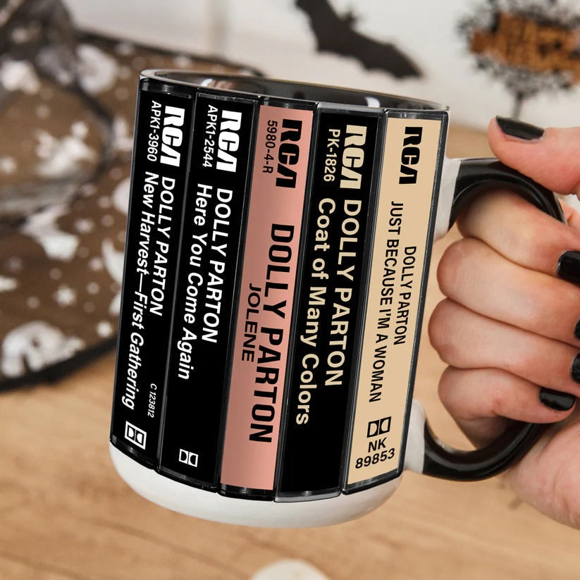 Retro Dolly Parton Cassette Accent Mug for Music Lovers GradoCreations