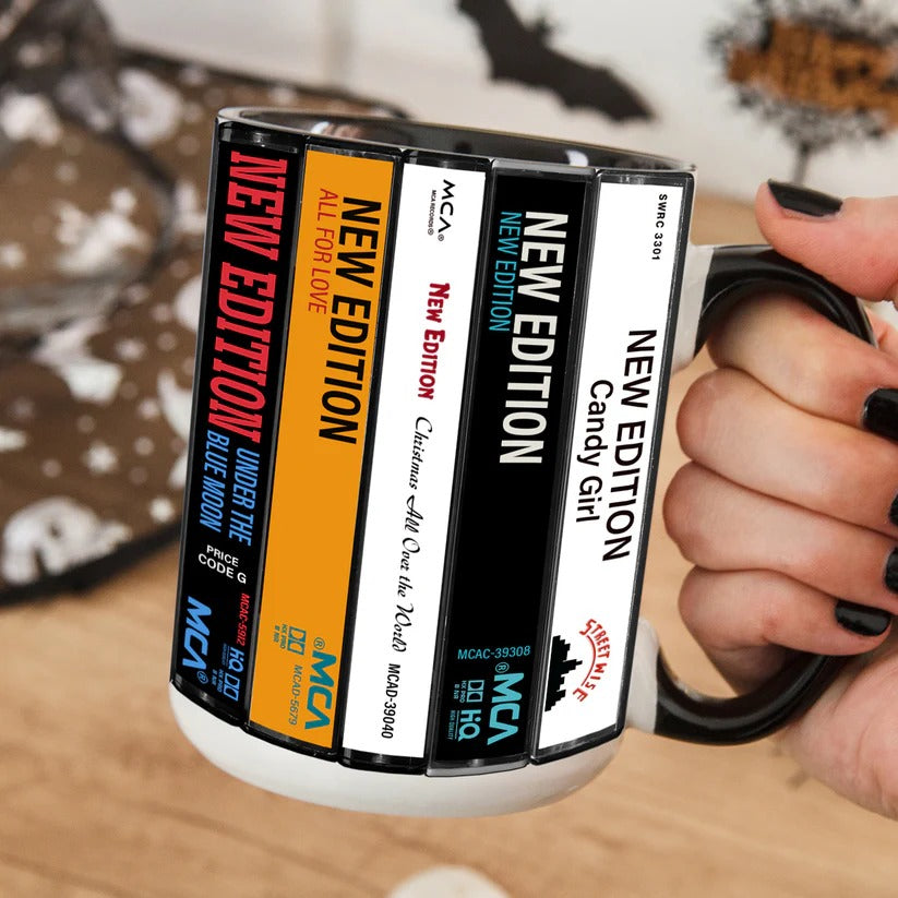 Retro New Edition Albums Accent Mug Ceramic Drinkware Gift GradoCreations