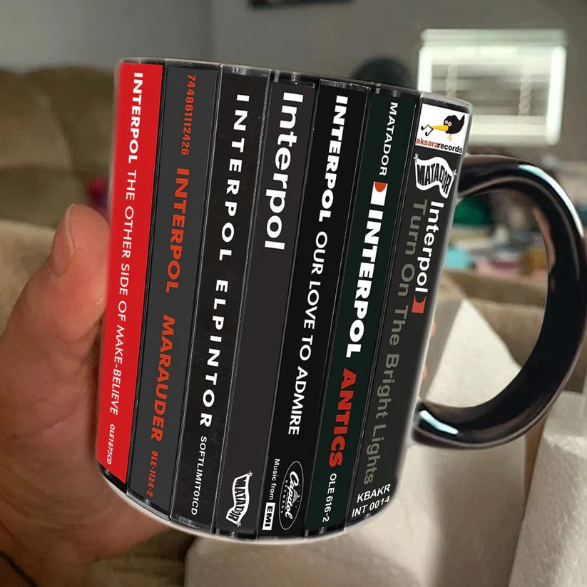 Retro Interpol Albums Cassette Accent Mug Ceramic Drinkware GradoCreations