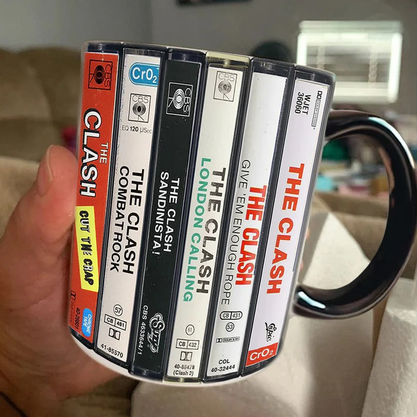 The Clash Cassette Accent Mug Ceramic Drinkware Gift for Music Lovers GradoCreations