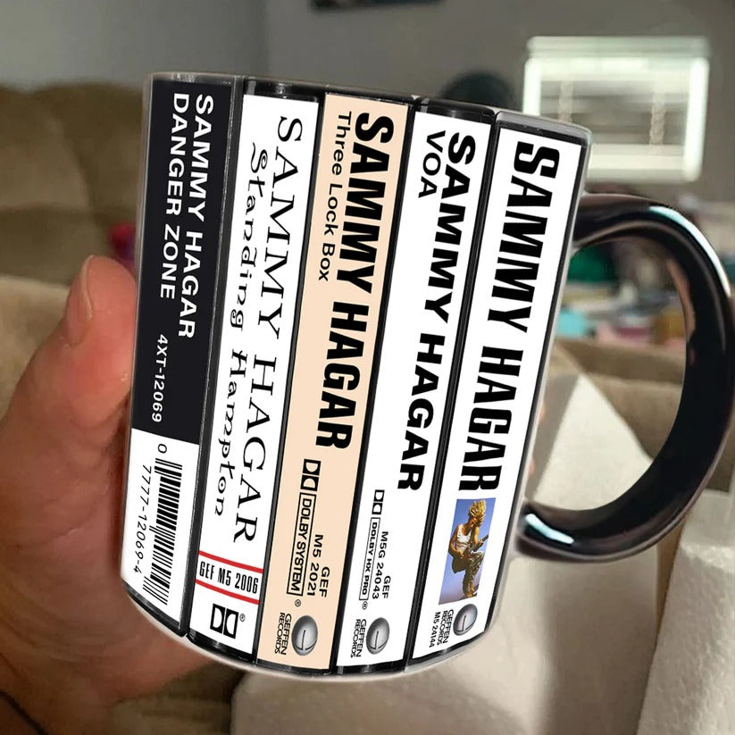 Retro Sammy Hagar Cassette Accent Mug Gift for Music Lovers GradoCreations