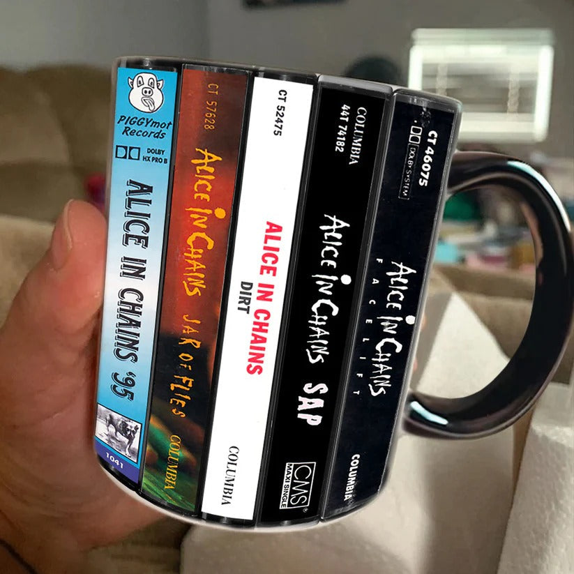 Alice in Chains Cassette Collection Accent Mug Retro Gift GradoCreations