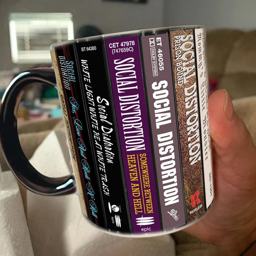 Retro Social Distortion Cassette Accent Mug for Music Lovers GradoCreations