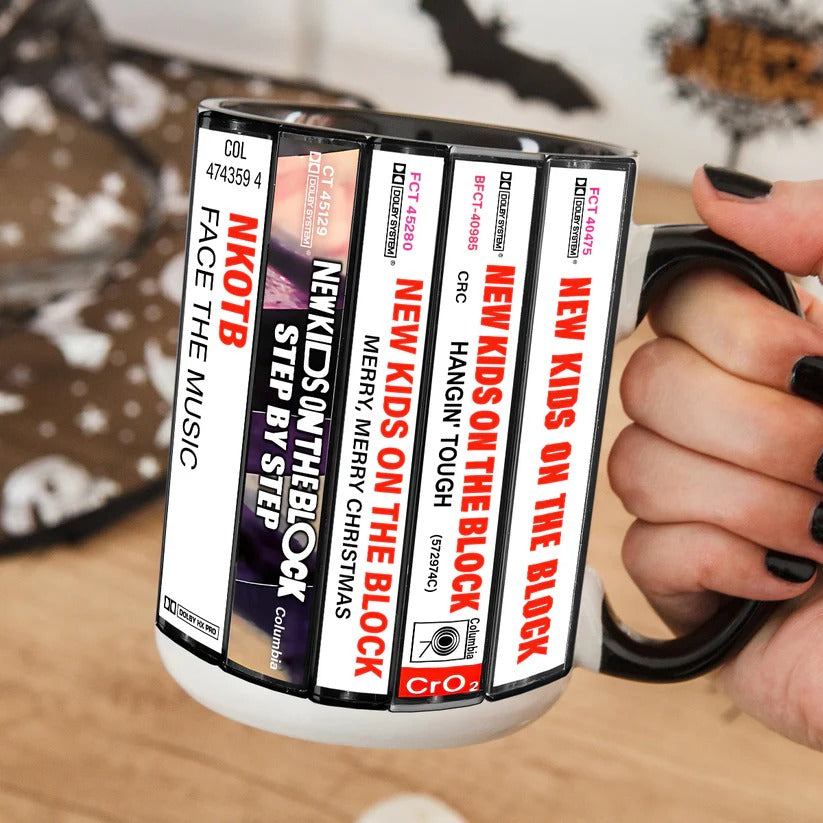 New Kids on the Block Retro Accent Mug | Ceramic Music Gift GradoCreations