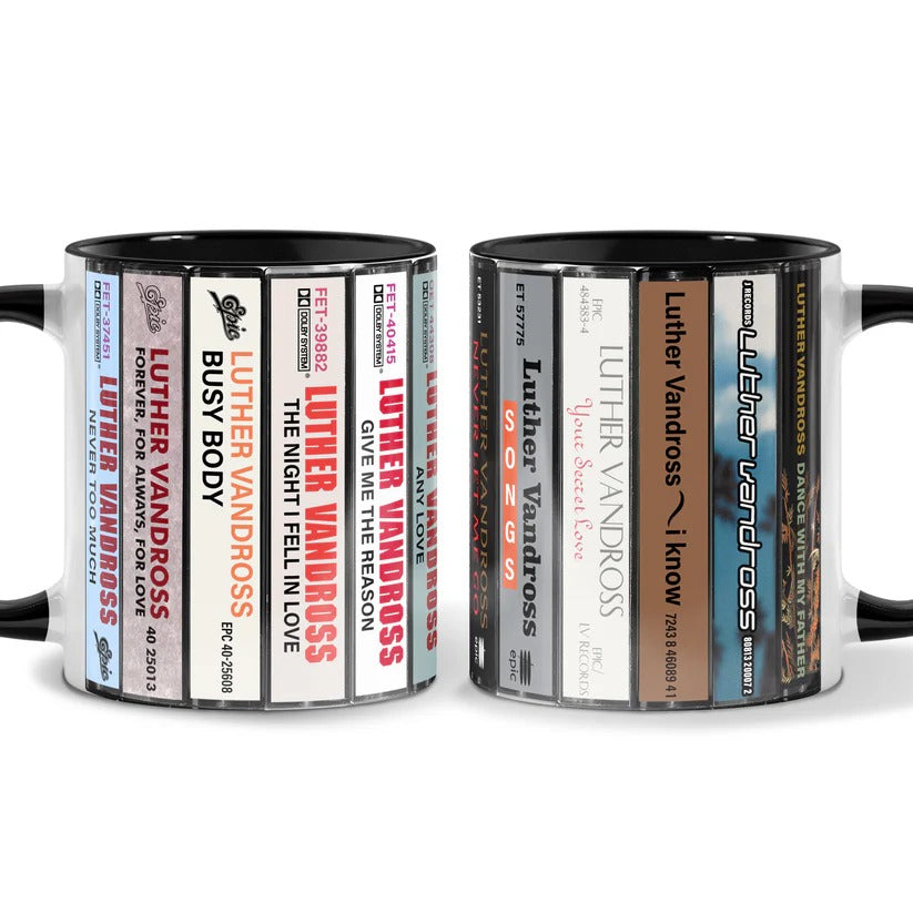 Retro Accent Mug Featuring Luther Vandross Cassette Collection GradoCreations