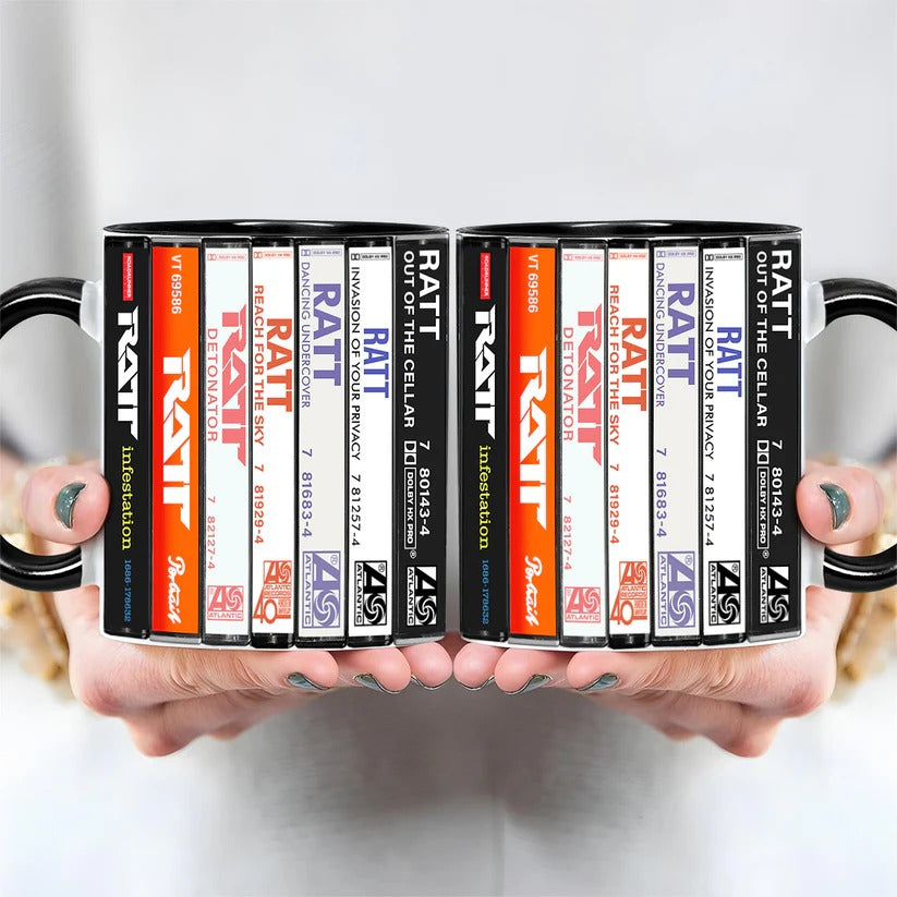 Ceramic RATT Cassette Accent Mug Great Gift for Music Lovers GradoCreations